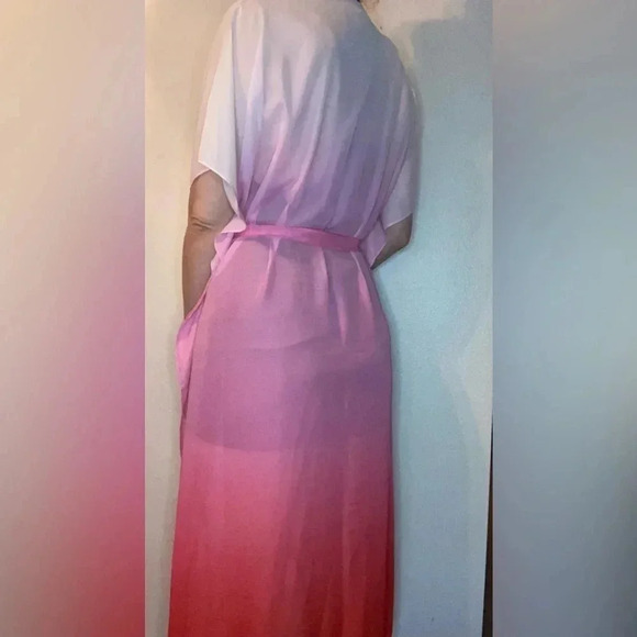 Juicy Couture Ombré Kimono Robe Pink Red White One Size Fits Most - Picture 2 of 5